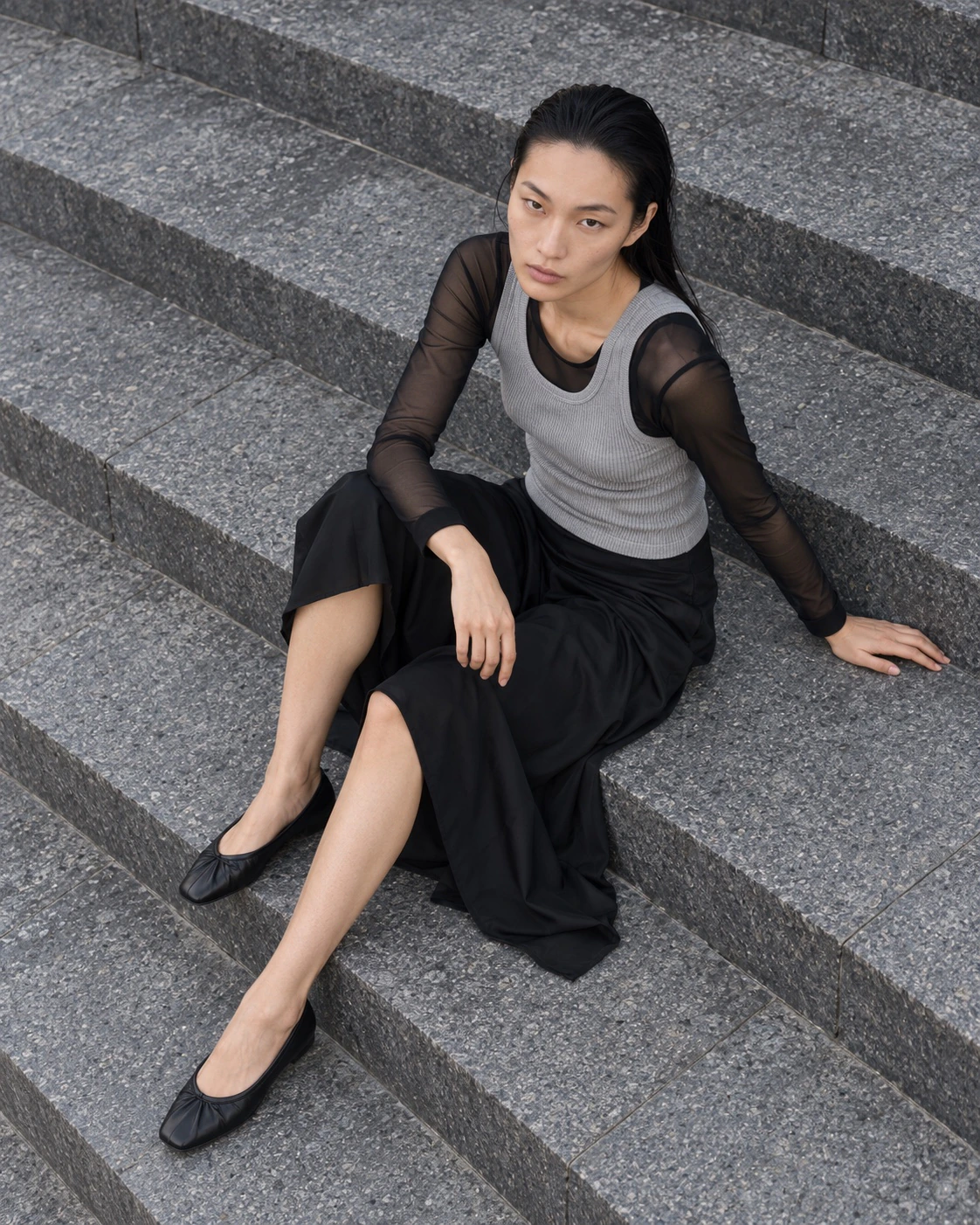 Styling için katmanlı koleksiyon içeriği moda çekimi