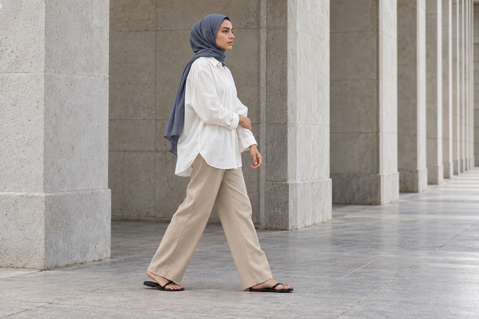 Modest için koleksiyona özel temsil moda çekimi